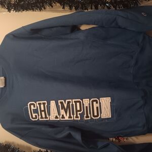 Champion Graphics Design Layered Logo Sized Medium In BlChampion Blue Sweatshirt